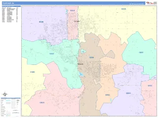 Palmdale, CA ColorCast style ZIP Code wall map