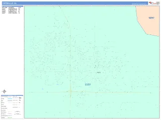 Porterville, CA ColorCast style ZIP Code wall map