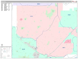 Rocklin, CA Classic style ZIP Code wall map