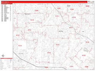 Santa Ana, CA RedLine style ZIP Code wall map
