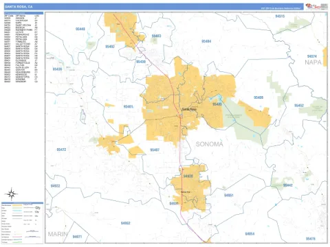 Santa Rosa, CA city map
