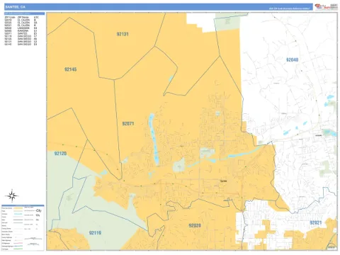 Santee, CA city map