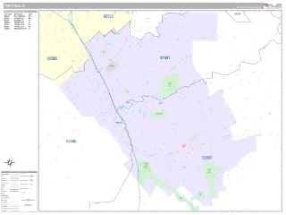 Temecula, CA Classic style ZIP Code wall map