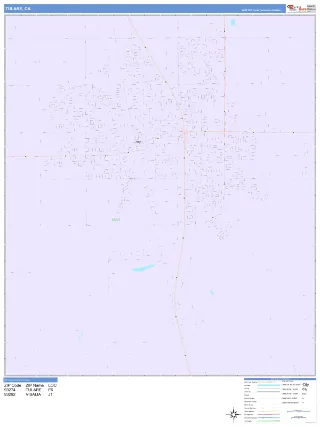 Tulare, CA ColorCast style ZIP Code wall map