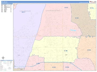 Upland, CA ColorCast style ZIP Code wall map