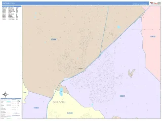 Vacaville, CA ColorCast style ZIP Code wall map