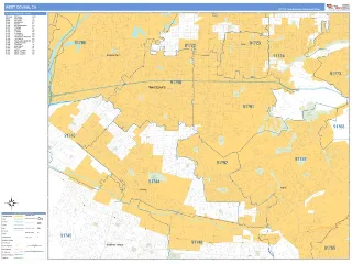 West Covina, CA Business Reference style ZIP Code wall map