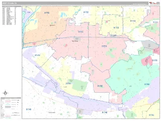 West Covina, CA Classic style ZIP Code wall map