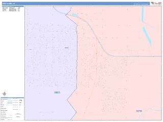 Woodland, CA ColorCast style ZIP Code wall map