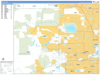 Arvada, CO Business Reference style ZIP Code wall map