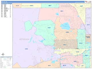 Arvada, CO ColorCast style ZIP Code wall map