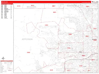 Arvada, CO RedLine style ZIP Code wall map