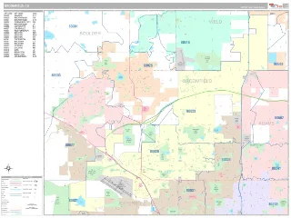 Broomfield, CO Classic style ZIP Code wall map