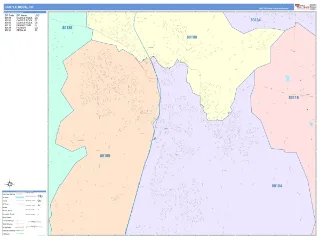 Castle Rock, CO ColorCast style ZIP Code wall map