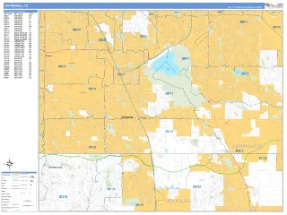 Centennial, CO Business Reference style ZIP Code wall map