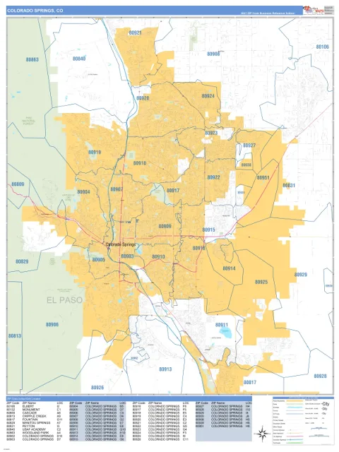 Colorado Springs, CO city map