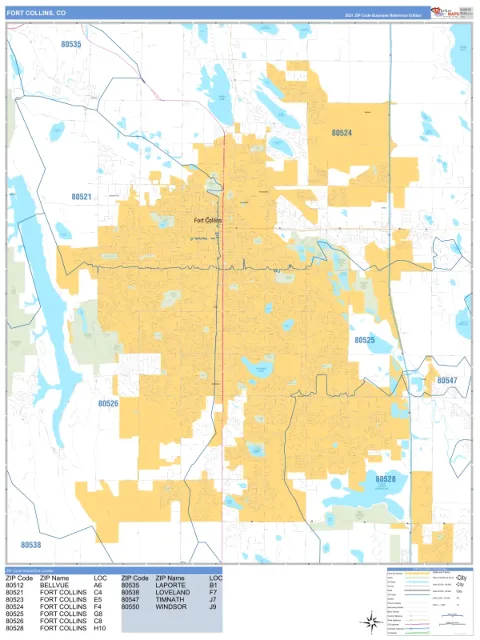 Fort Collins, CO city map