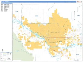 Grand Junction, CO Business Reference style ZIP Code wall map