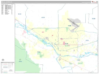 Grand Junction, CO Classic style ZIP Code wall map