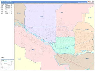 Grand Junction, CO ColorCast style ZIP Code wall map