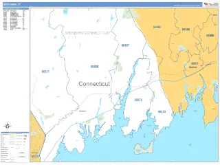 Greenwich, CT Business Reference style ZIP Code wall map