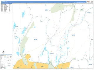 Hamden, CT Business Reference style ZIP Code wall map