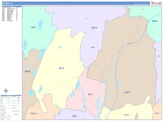 Hamden, CT ColorCast style ZIP Code wall map