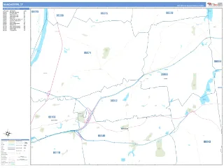 Manchester, CT Business Reference style ZIP Code wall map