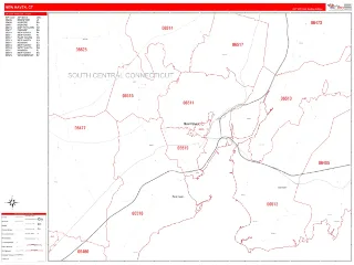 New Haven, CT RedLine style ZIP Code wall map