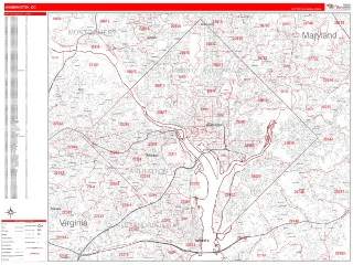 Washington, DC RedLine style ZIP Code wall map