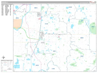 Brandon, FL Classic style ZIP Code wall map