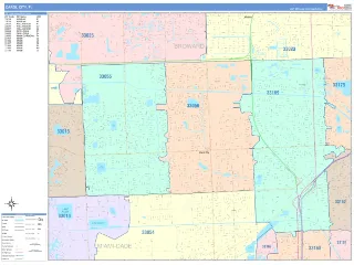 Carol City, FL ColorCast style ZIP Code wall map