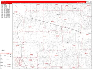 Davie, FL RedLine style ZIP Code wall map