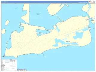 Key West, FL ColorCast style ZIP Code wall map