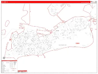 Key West, FL RedLine style ZIP Code wall map