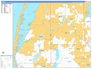 Largo, FL Business Reference style ZIP Code wall map