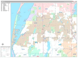 Largo, FL Classic style ZIP Code wall map