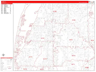 Largo, FL RedLine style ZIP Code wall map