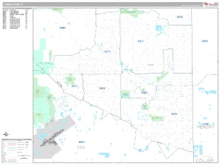 Lehigh Acres, FL Classic style ZIP Code wall map