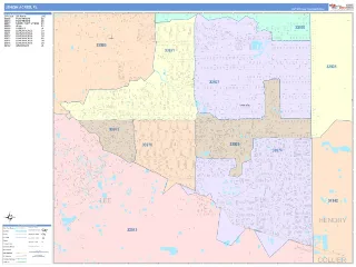 Lehigh Acres, FL ColorCast style ZIP Code wall map