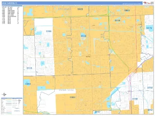 Miami Gardens, FL Business Reference style ZIP Code wall map