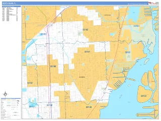 North Miami, FL Business Reference style ZIP Code wall map