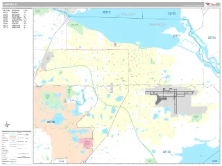 Sanford, FL Classic style ZIP Code wall map