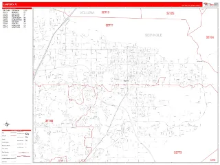 Sanford, FL RedLine style ZIP Code wall map