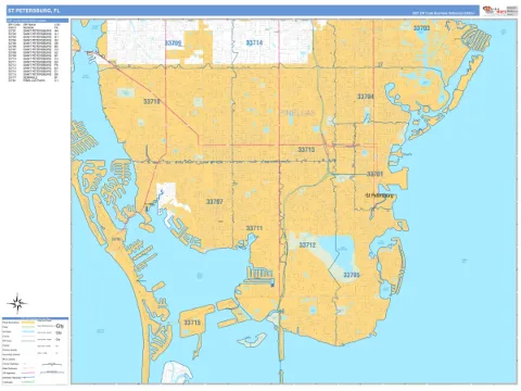 St Petersburg, FL city map
