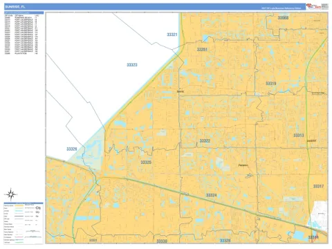 Sunrise, FL city map