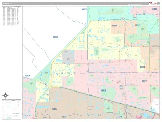 Sunrise, FL Classic style ZIP Code wall map