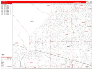 Sunrise, FL RedLine style ZIP Code wall map