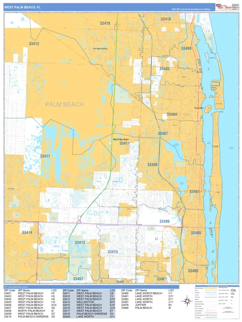 West Palm Beach, FL city map