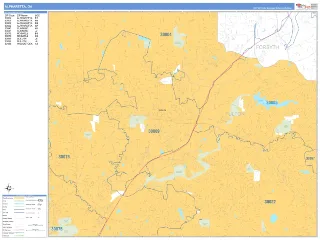 Alpharetta, GA Business Reference style ZIP Code wall map